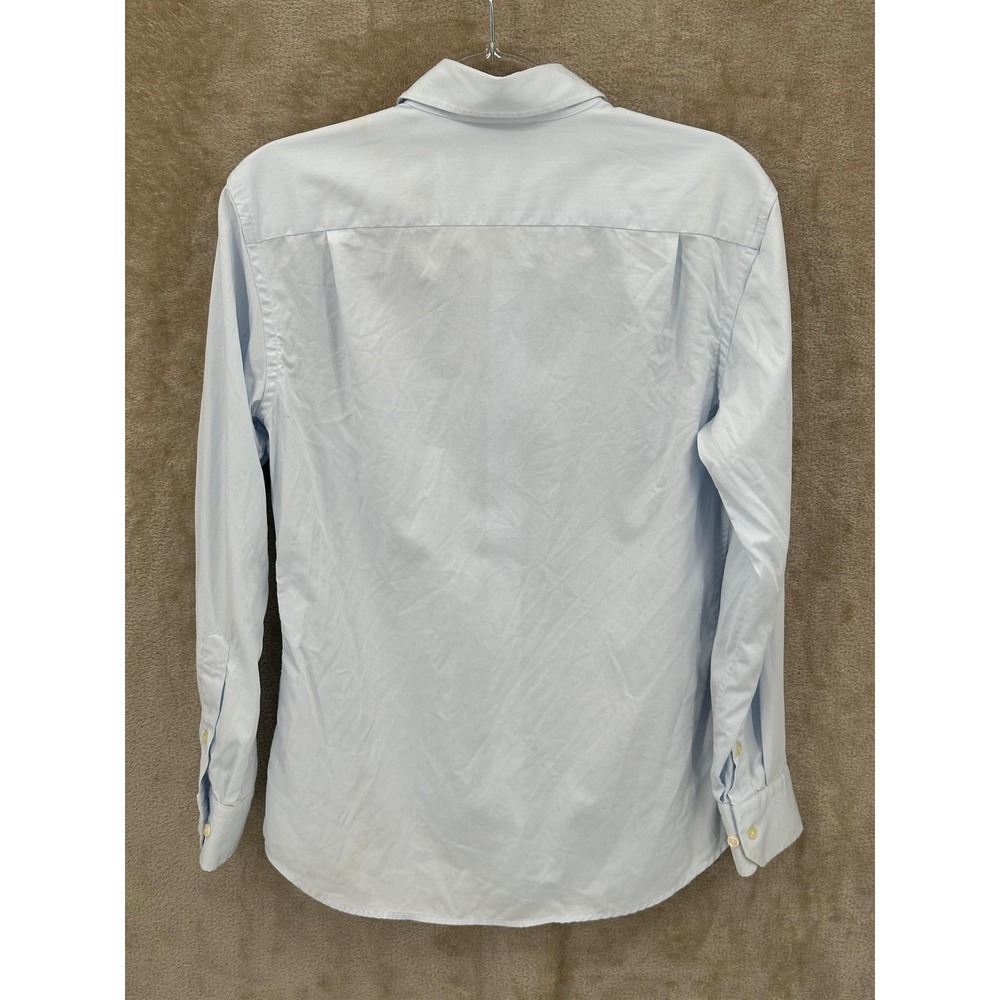 Teddy Stratford Shirt Mens 1 Small Blue Dress Zip Placket Long Sleeve Button‎ Up - Picture 7 of 15